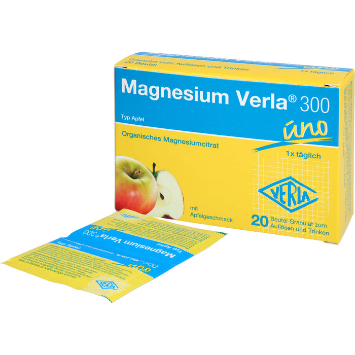 Magnesium Verla 300 uno Typ Apfel Granulat, 20 pc Sachets