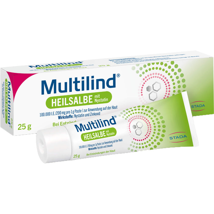 Multilind Heilsalbe mit Nystatin bei Entzündungen der Haut, 25 g Crème