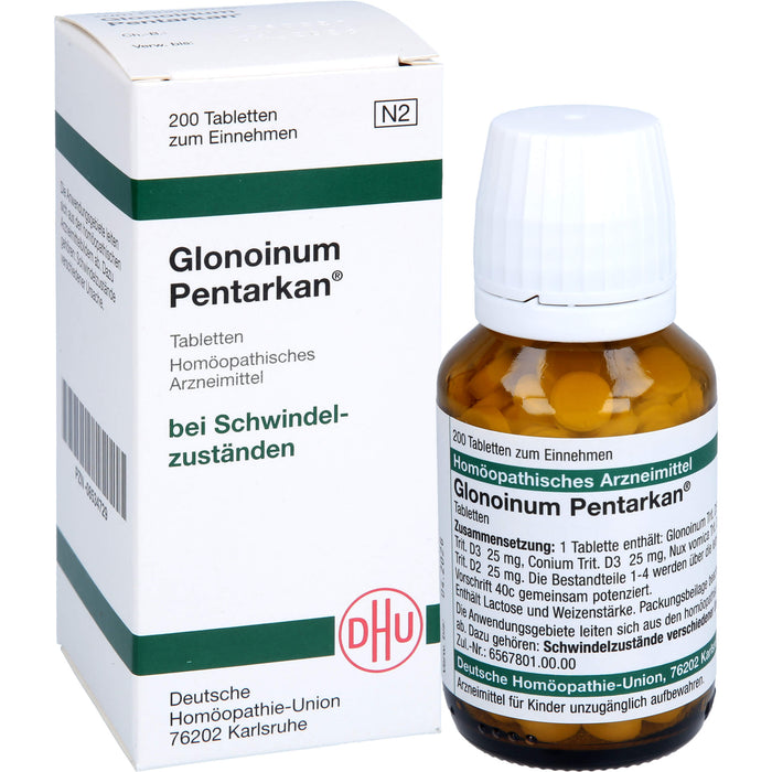 DHU Glonoinum Pentarkan Tabletten bei Schwindelzuständen, 200 pcs. Tablets