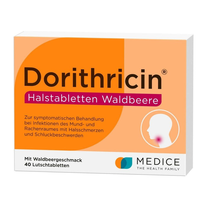 Dorithricin Halstabletten Waldbeere, 0,5 mg / 1,0 mg / 1,5 mg, Lutschtabletten, 40 pcs. Tablets