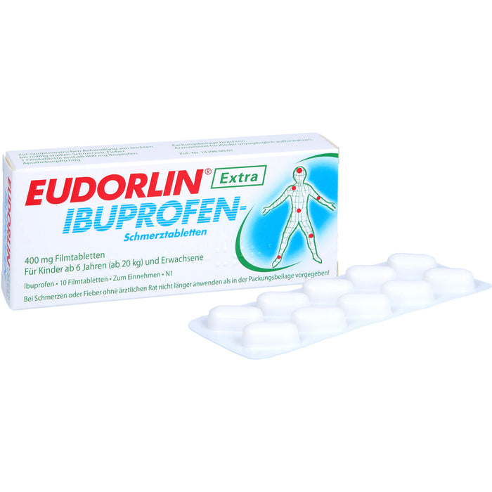 EUDORLIN Extra Ibuprofen-Schmerztabletten 400 mg bei Schmerzen und Fieber, 10 pcs. Tablets