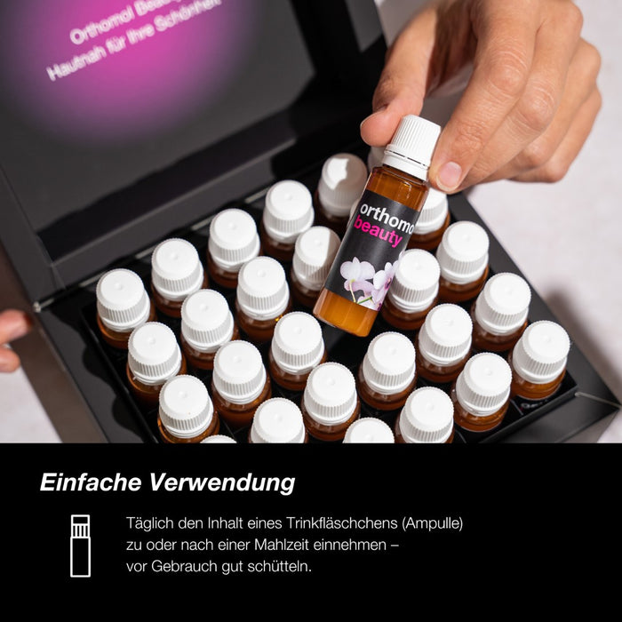 Orthomol Beauty für Frauen - für Haut, Haare und Nägel - mit Coenzym Q10, Biotin und Zink - Nachfüllpackung mit Trinkampullen, 30 pcs. Daily portions