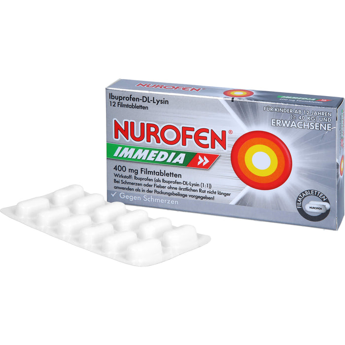 Nurofen Immedia 400 mg Filmtabletten bei Schmerzen, 12 pcs. Tablets