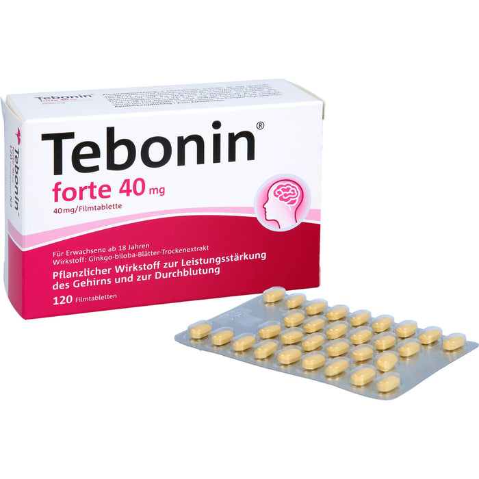 Tebonin forte 40 mg Filmtabletten zur Leistungsstärkung des Gehirns und zur Durchblutung, 120 pcs. Tablets