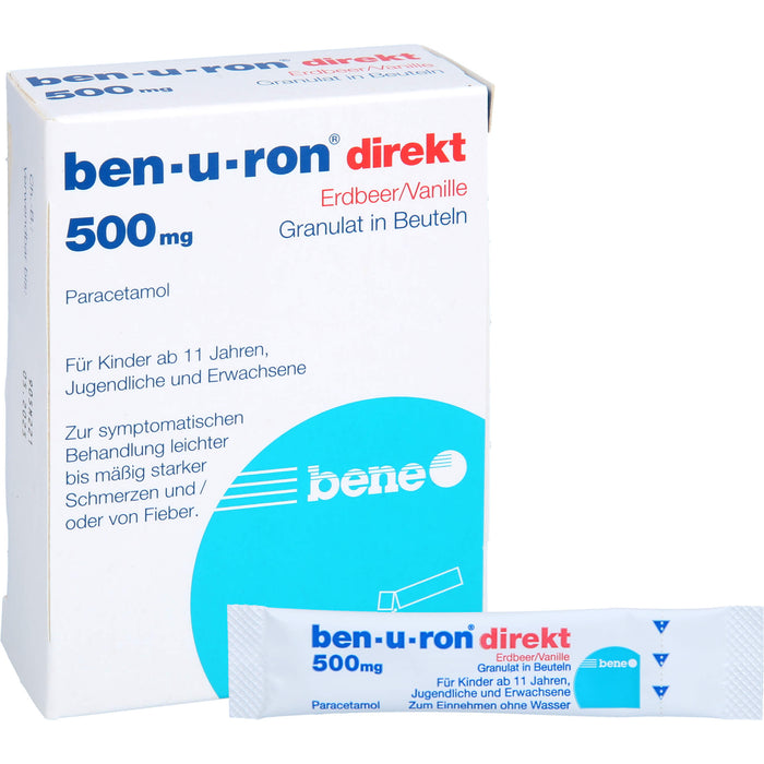 ben-u-ron direkt 500 mg Granulat Erdbeer/Vanille, 10 pc Sachets