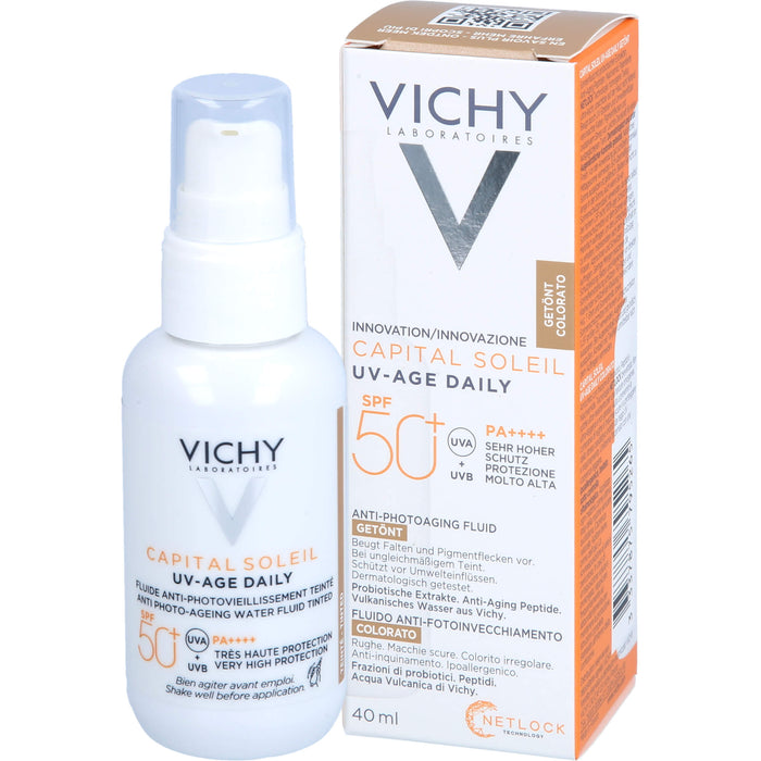 VICHY Capital Soleil UV-Age daily LSF 50+ leichte Sonnencreme mit Tönung, 40 ml Creme